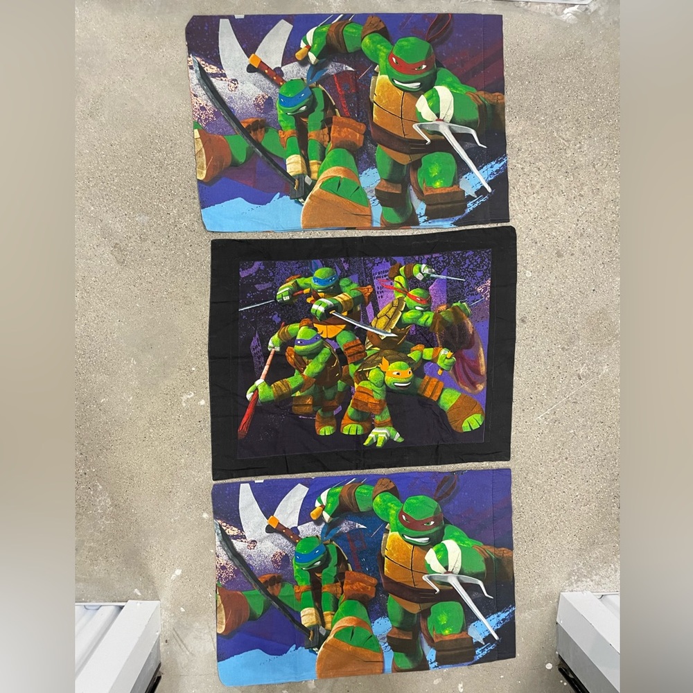 Teenage Mutant Ninja Turtles TMNT Pillow Cases set of 2 and 1 Sham - awesome!